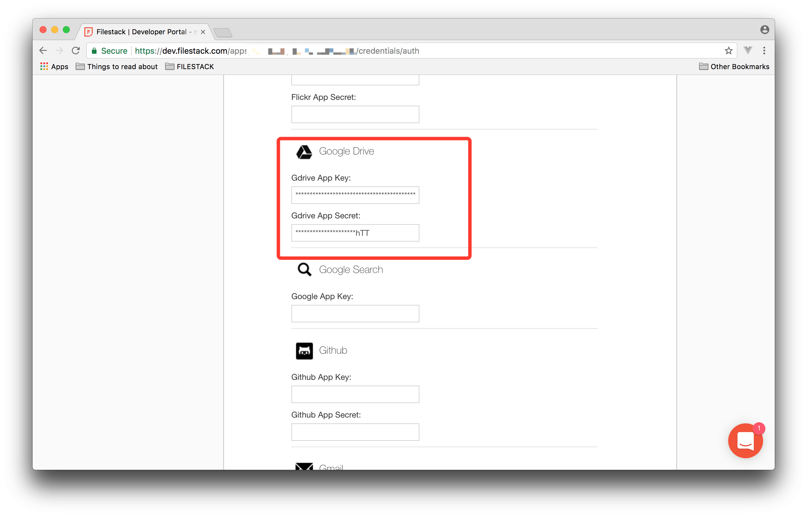 Screenshot showing Filestack Developer Portal